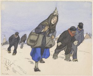 Réfugiés de guerre dans la neige