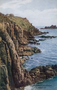 Falaises et chevalier en armure, Lands End - Alfred Robert Quinton