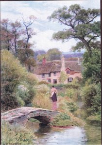 Passerelle, près de Porlock, Somerset, de The Cottages and the Village Life of Rural England publié par Dent & Sons Limited