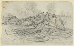 Destruction du pont, des réservoirs télégraphiques, etc. à Warrenton Junction - Alfred Rudolph Waud