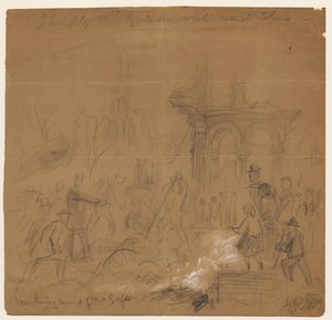 Recherche de coffres-forts dans les ruines après l