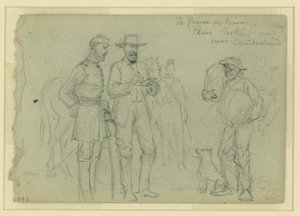 Le prince de Joinville dessinant "Paris" regardant, près de Cumberland - Alfred Rudolph Waud