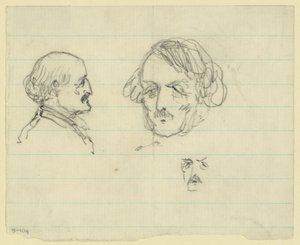 Trois portraits en buste, dont Benjamin Butler - Alfred Rudolph Waud