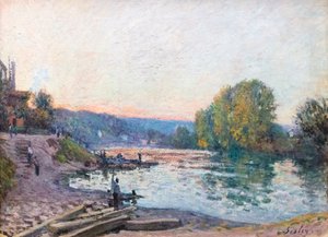 Rives de la Seine, effet de lumière au crépuscule - Alfred Sisley