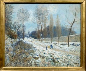 La côte du Coeur-Volant à Marly sous la neige