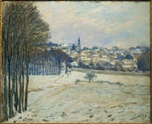 La neige a Marly-le-Roi ... (peinture sur toile) - Alfred Sisley