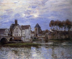 Le Pont de Moret au soleil couchant, 1892