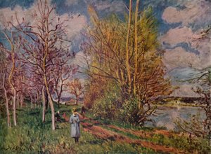 Printemps sur les rives de la rivière, fin 19e siècle - Alfred Sisley