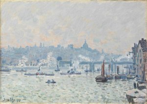 Vue de la Tamise : Pont de Charing Cross, 1874 - Alfred Sisley