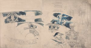 Dessins pour un plafond et des intérieurs - Alfred Emile Stevens