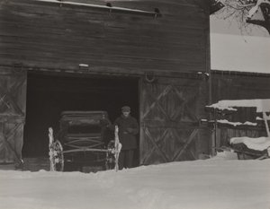 Grange, calèche et neige - Alfred Stieglitz