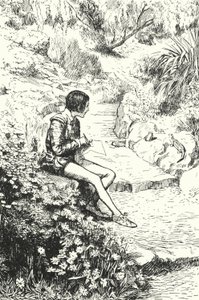 Le potier français Bernard Palissy observant des lézards dans le jardin quand il était enfant