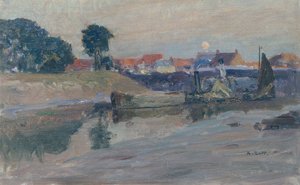 Lune montante sur Nieuport - Alfred Zoff