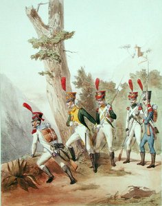 Troupes françaises, gravé par Gustave David (1824-91) 1810 - Alfred de (after) Marbot