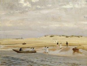 Figures sur une plage - Algernon Mayow Talmage