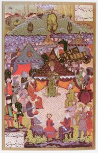 Le roi de Hongrie, Lajos II (1506-26) en conseil avant la bataille de Mohacs en 1526, 1558