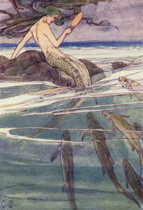 Elle peignait ses longues tresses (lithographie en couleur) - Alice Bolingbroke (after) Woodward