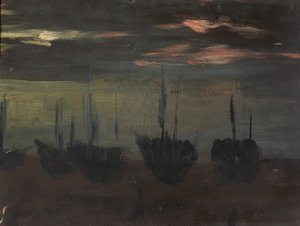 Navires au clair de lune, n.d.