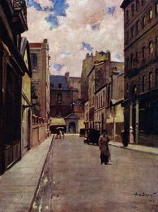 Paris : une rue du vieux Paris, Saint-Germain (lithographie en couleur) - Allan Stewart