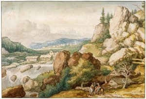 Paysage avec trois cavaliers, 17e siècle