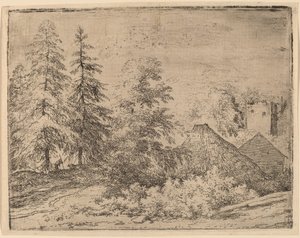 Homme entre deux sapins, probablement c. 1645-1656