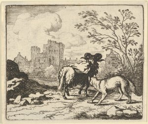 Renard renvoie le bélier au lion avec un paquet contenant la tête du lapin, 1650-75 - Allart van Everdingen