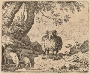 Renard Rentre Chez Lui, Accompagné par le Bélier et le Lapin, probablement vers 1645-1656 - Allart van Everdingen