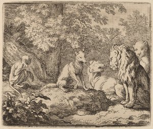 Reynard raconte une histoire de trésor caché, probablement vers 1645-1656 - Allart van Everdingen