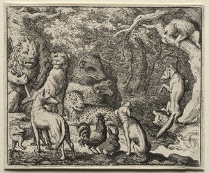 Renart le goupil : Renart demande la permission de se confesser - Allart van Everdingen