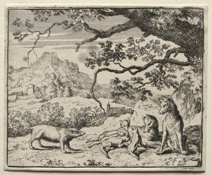 Renart le goupil : Le blaireau appelle Renart à la cour - Allart van Everdingen