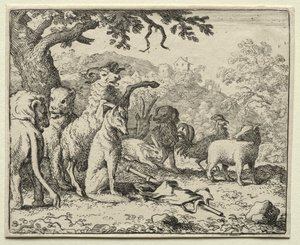 Renart le goupil : La bénédiction donnée à Renart - Allart van Everdingen