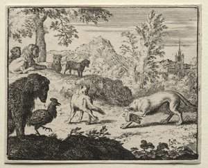 Renard le Goupil : Le Combat Entre Renard et le Loup - Allart van Everdingen