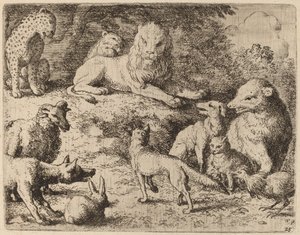 Les animaux présentent leurs accusations contre Renard, probablement vers 1645-1656 - Allart van Everdingen