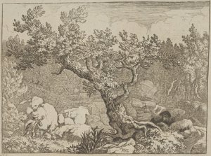 Le chasseur près du grand arbre, 17e siècle - Allart van Everdingen