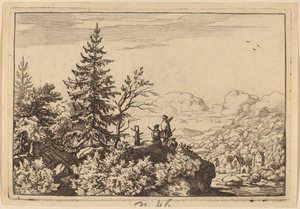 Deux hommes sur une colline - Allart van Everdingen