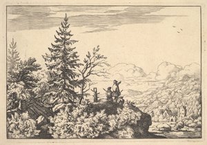 Deux hommes sur une terrasse rocheuse - Allart van Everdingen