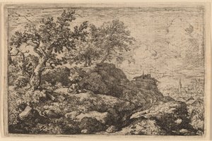 Deux paysans assis sur une colline