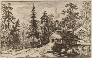 Femme dans un paysage fluvial regardant vers un bateau, probablement vers 1645-1656
