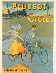 Affiche publicitaire pour les bicyclettes Peugeot