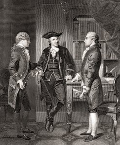 Johann Henry Jules Alexandre von Robaii, Baron de Kalb introduisant Lafayette à Silas Deane, de Life and Times of Washington, Volume 1, publié en 1857