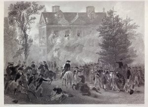 La bataille de Germantown à Chew House en 1777, gravée par Robert Hinshelwood, vers 1860 - Alonzo Chappel
