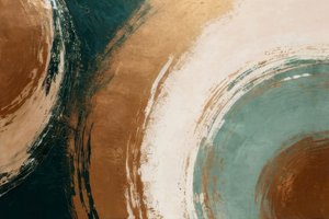 Motifs abstraits en tourbillons bleu sarcelle et or