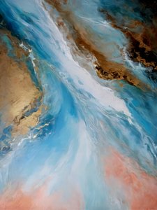 Paysage aquatique doré (abstrait) - Alpenglow Workshop
