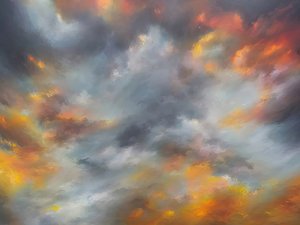 Des nuages aux couleurs chatoyantes au coucher du soleil