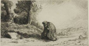 Un vagabond marchant le long d
