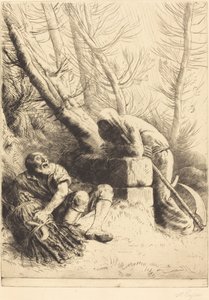 La mort et le bûcheron (4e planche) - Alphonse Legros