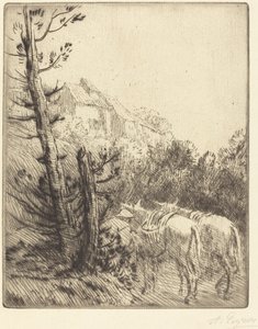 Ferme sur le coteau - Alphonse Legros