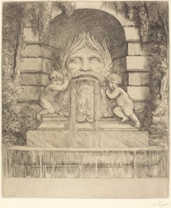 Fontaine: Grotesque, enfants et bassin - Alphonse Legros
