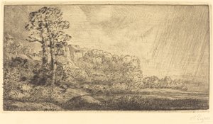 Paysage avec deux arbres - Alphonse Legros