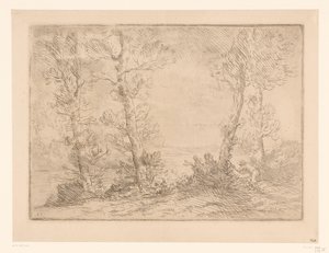 Paysage avec pêcheur